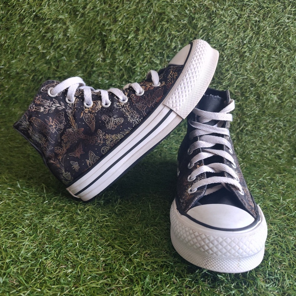 Converse Chuck Taylor Youth Shoes Size 2 Eva Lift Butterfly Shine Sneakers